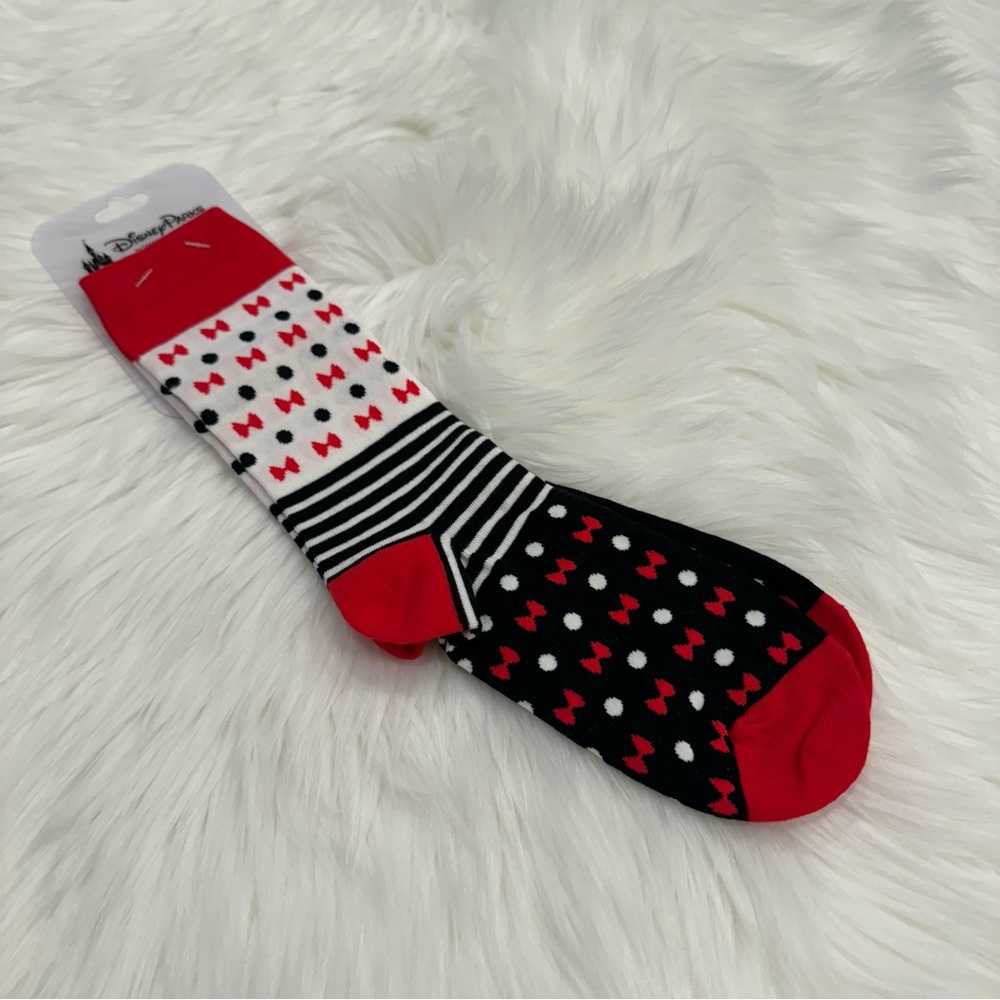 Disney Parks Authentic Original Minnie Mouse Classic Color Crew Socks NWT